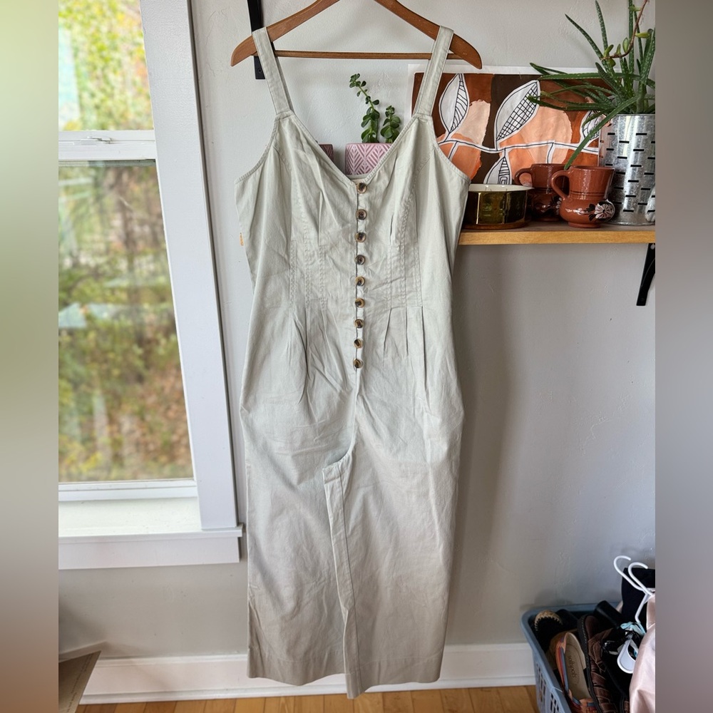 Universal Thread Sage Green Seamed Ankle Length Wide Leg Jumpsuit Size 12 NWT - Picture 3 of 13